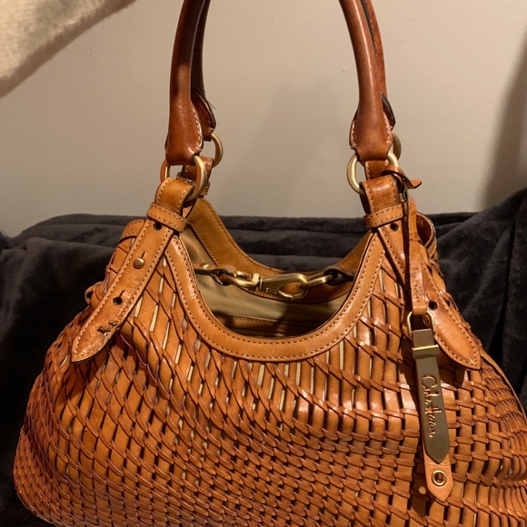 Cole Haan Handbags - EUC Woven Cole Haan Cognac color Handbag w/ all hardware n excellent condition.